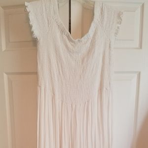Women's white cotton summer dress size M